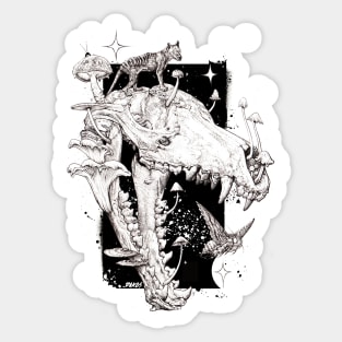 Thylacine Skull Sticker